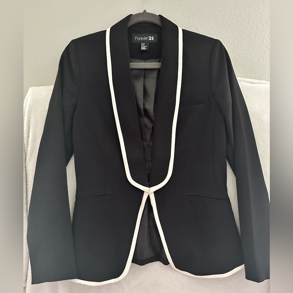 Black Blazer with white trim